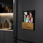 My Heart. My Home. My Mom. – Personalized Wooden Photo Fridge Magnet - Image 3