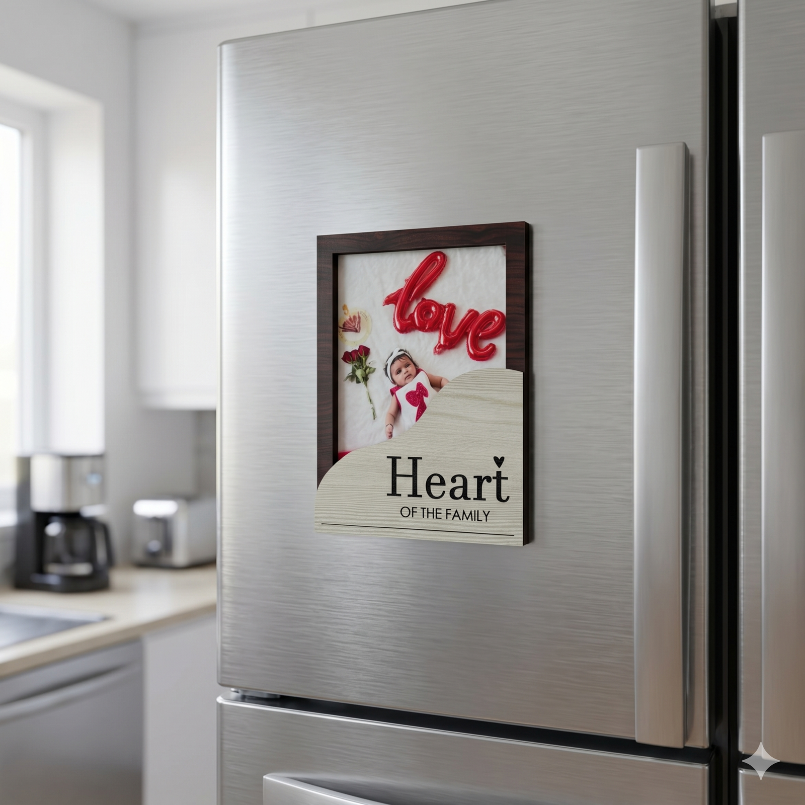 Gemini_Generated_Image_x980obx980obx980 Heart of the Family – Personalized Wooden Photo Fridge Magnet - Image 1