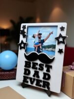 Best Dad Ever Mustache Photo Frame - Image 5