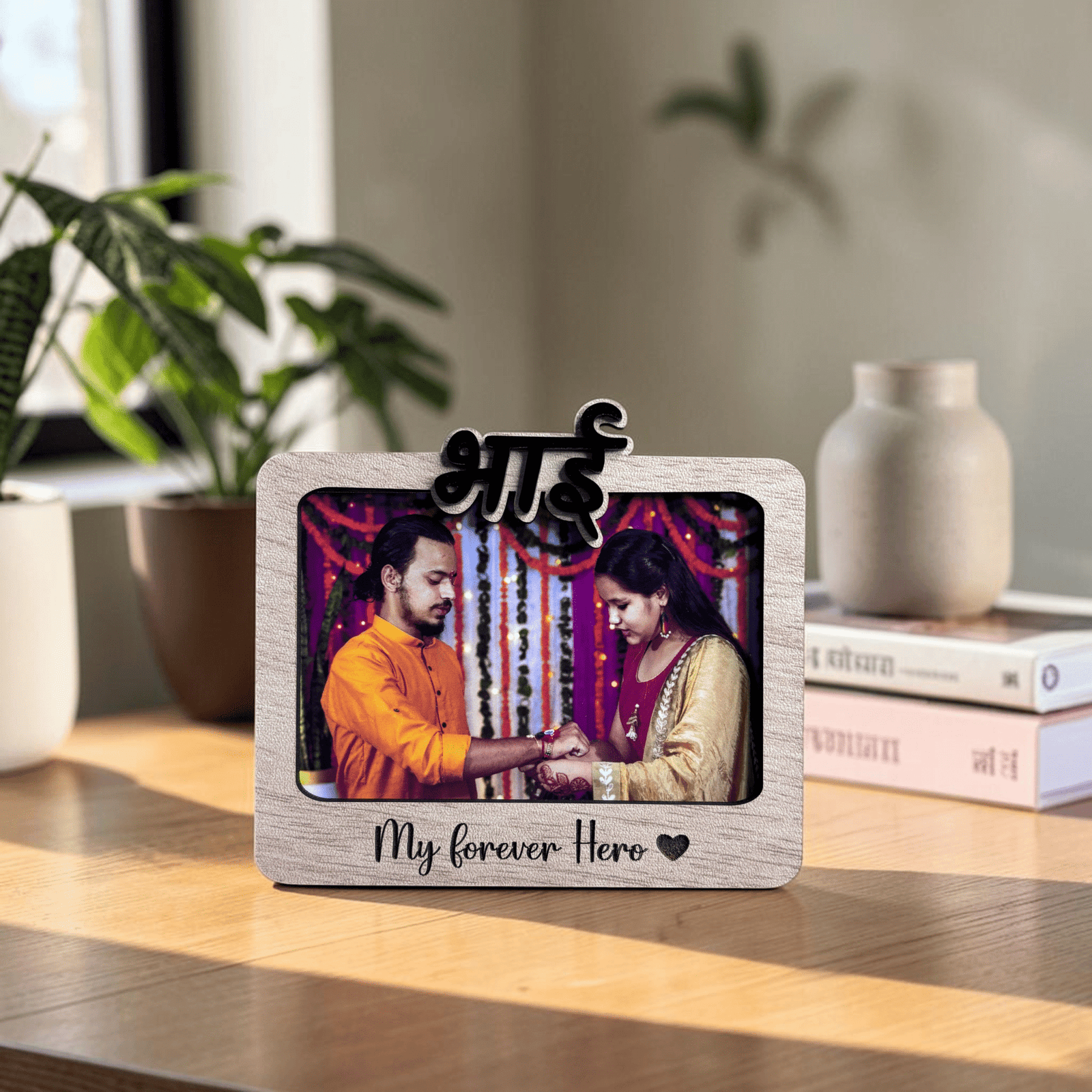 IMG_3549 Custom Wooden Bhai Photo Magnet - Image 1